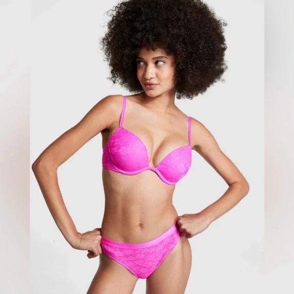 NWT Victorias Secret Pink Wear Everywhere Super Push-Up Bra 34D - Picture 3 of 5